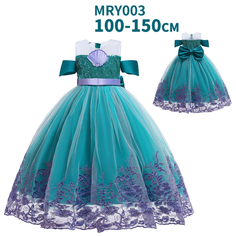 Európske a americké nové dievčenské šaty s morskou pannou pre dievčatá Cosplay s rybím chvostom a sukňou pre princeznú, sviatočný kostým