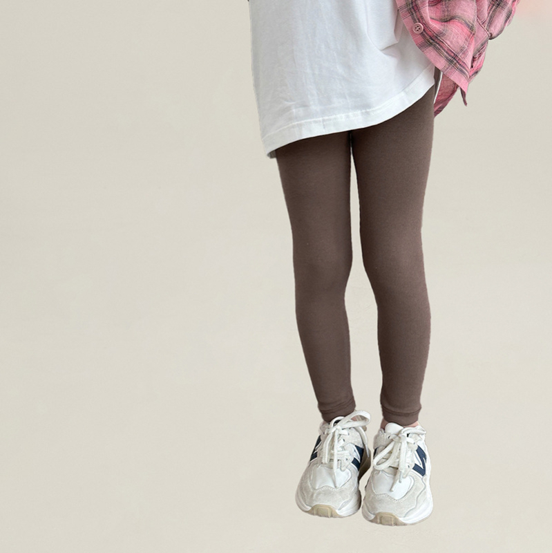 Lányok Tiszta Színű Leggings 2025 Tavaszi Gyermek Koreai Stílusú Kényelmes és Sokoldalú Stretch Nadrág Vékony Feszes Leggings