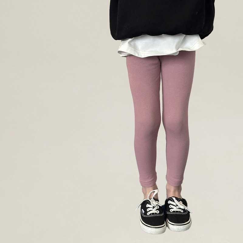 Lányok Tiszta Színű Leggings 2025 Tavaszi Gyermek Koreai Stílusú Kényelmes és Sokoldalú Stretch Nadrág Vékony Feszes Leggings