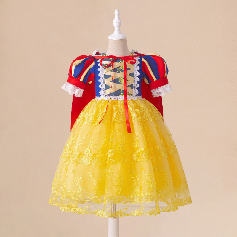 Rochie de seară pentru fete, cu imprimeu Albă ca Zăpada, rochie de seară pentru petrecere de ziua de naștere, rochie de seară cu burete din plasă