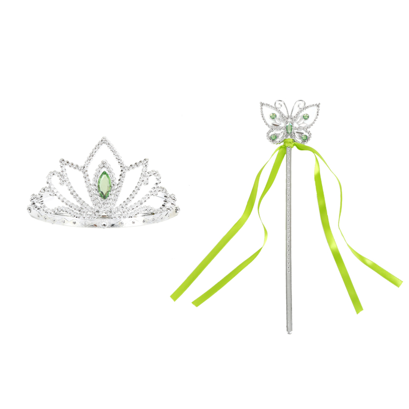 Rochie de Crăciun verde cu zână minunată pentru copii, Clopoțel, Aisha