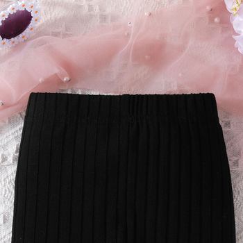 Διασυνοριακό παντελόνι Pit με αυτιά κουνελιού και φθινοπώρου 2024 για μωρά, νέο χαριτωμένο, απλό, μονόχρωμο, σε συνδυασμό τριών τεμαχίων