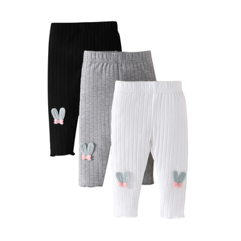 Διασυνοριακό παντελόνι Pit με αυτιά κουνελιού και φθινοπώρου 2024 για μωρά, νέο χαριτωμένο, απλό, μονόχρωμο, σε συνδυασμό τριών τεμαχίων