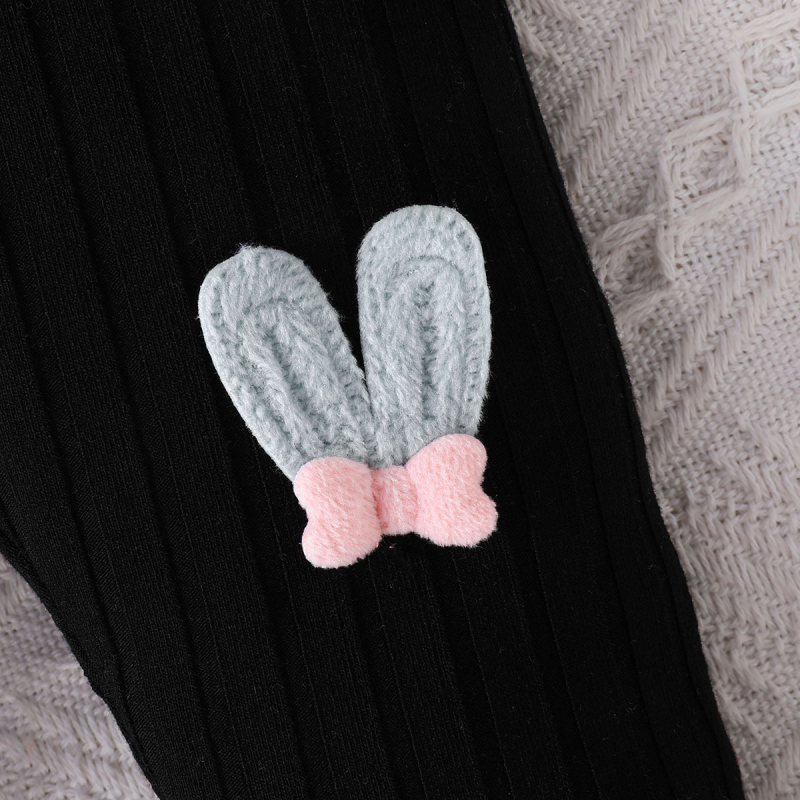 Transfrontalieră 2024 primăvară și toamnă fetiță nouă drăguță simplă ureche de iepure culoare solidă pantaloni Pit combinație din trei piese