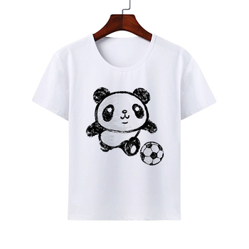 Kreslené roztomilé zvieracie panda tričko Modal ležérne rodinné oblečenie triedne oblečenie s krátkym rukávom skupinové aktivity okrúhly výstrih detské oblečenie