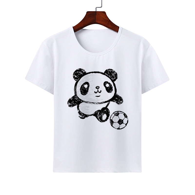 Kreslené roztomilé zvieracie panda tričko Modal ležérne rodinné oblečenie triedne oblečenie s krátkym rukávom skupinové aktivity okrúhly výstrih detské oblečenie