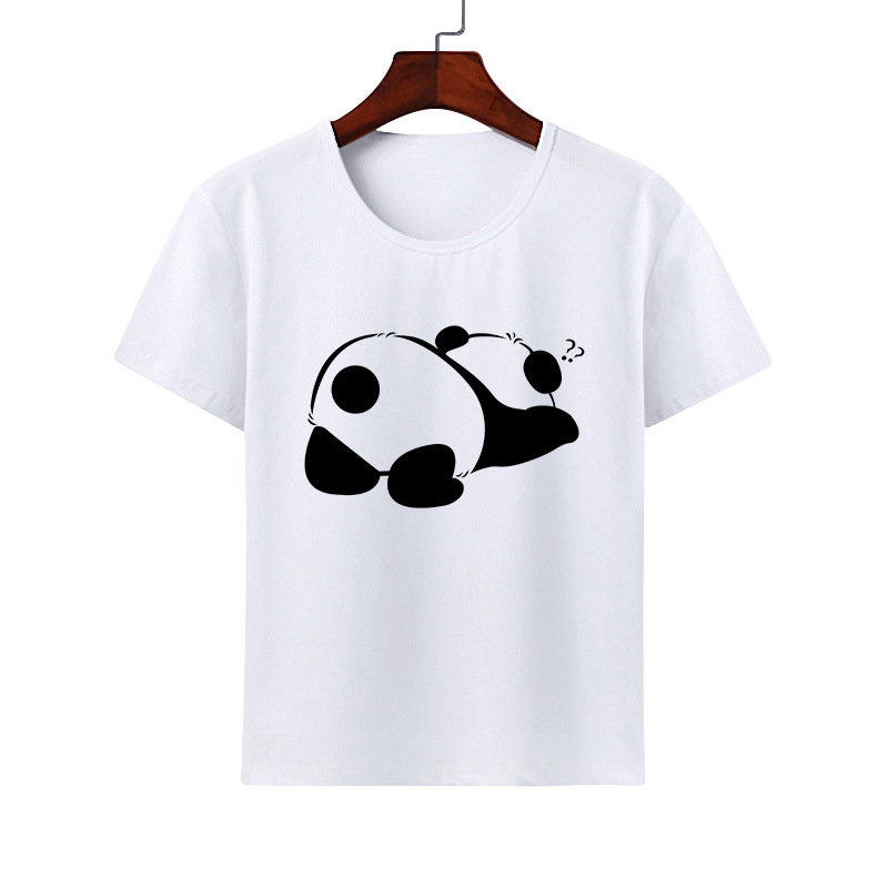 Kreslené roztomilé zvieracie panda tričko Modal ležérne rodinné oblečenie triedne oblečenie s krátkym rukávom skupinové aktivity okrúhly výstrih detské oblečenie