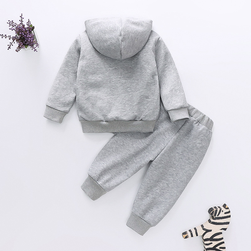 Dječja odjeća, kardigan prsluci s flis podstavom, odijelo za jesen i zimu 2024., novo, slobodno vrijeme, sportsko odijelo za dječake i djevojčice u jednoj boji.