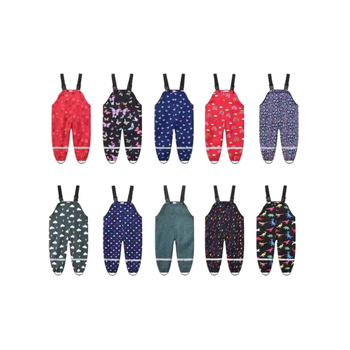 Naujos mažo ir vidutinio dydžio berniukų ir mergaičių kūdikių žaidimų vandens kelnės su vaikiškomis dirželiais, įvairiaspalvės margintos lietaus kelnės, skirtos lauko puolimo kelnėms, urmu