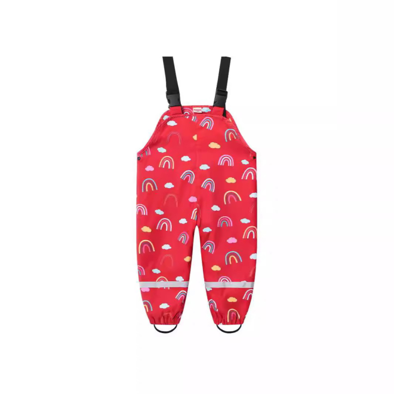 Naujos mažo ir vidutinio dydžio berniukų ir mergaičių kūdikių žaidimų vandens kelnės su vaikiškomis dirželiais, įvairiaspalvės margintos lietaus kelnės, skirtos lauko puolimo kelnėms, urmu