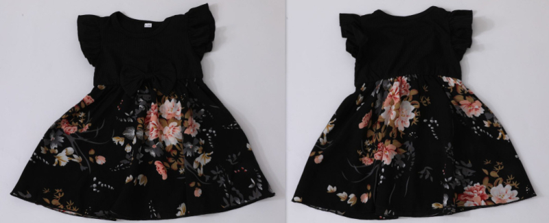 Prekogranična ljetna europska i američka djevojačka ležerna slatka jednodijelna haljina s leperavim rukavima i cvjetnim printom, dropshipping