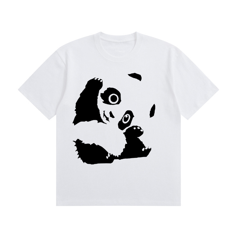 Tricou de vară european și american transfrontalier, stil stradal, vrac, cu mânecă scurtă, nou, pisică neagră, imprimare, bărbați și femei, casual, versatil, tricou