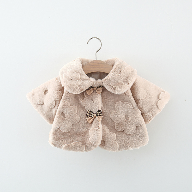 Talv 2023 uus kahe lipsusõlmega lilleline villane kampsun-sall tüdrukute lilleline villane kampsun-sall-mantel