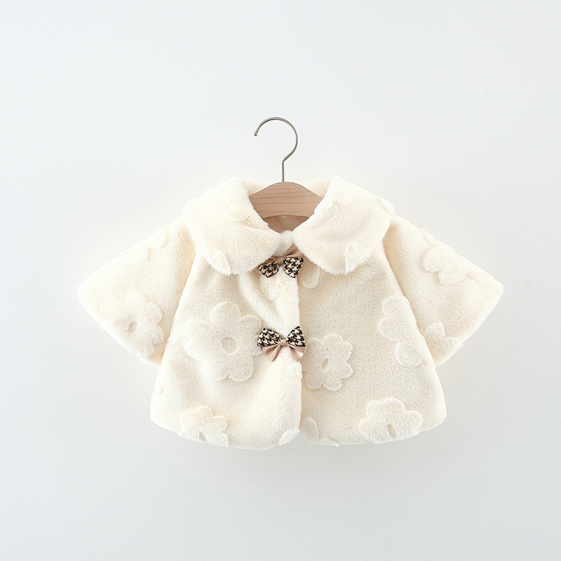 Talv 2023 uus kahe lipsusõlmega lilleline villane kampsun-sall tüdrukute lilleline villane kampsun-sall-mantel