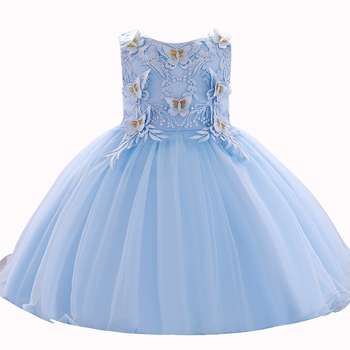 Ευρωπαϊκό και αμερικανικό φόρεμα γενεθλίων για ένα κοριτσάκι ενός έτους, φόρεμα πριγκίπισσας, παιδικό νυφικό με πεταλούδα και πάστα, φόρεμα φωτογραφίας