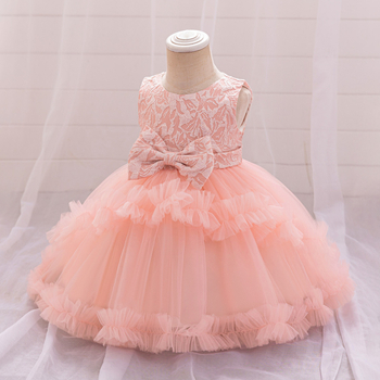 Νέο διασυνοριακό παιδικό φόρεμα παράστασης με δαντέλα, φόρεμα πριγκίπισσας, απεριποίητο φόρεμα, φούστα γάζας, φόρεμα ενός έτους, φόρεμα παράστασης