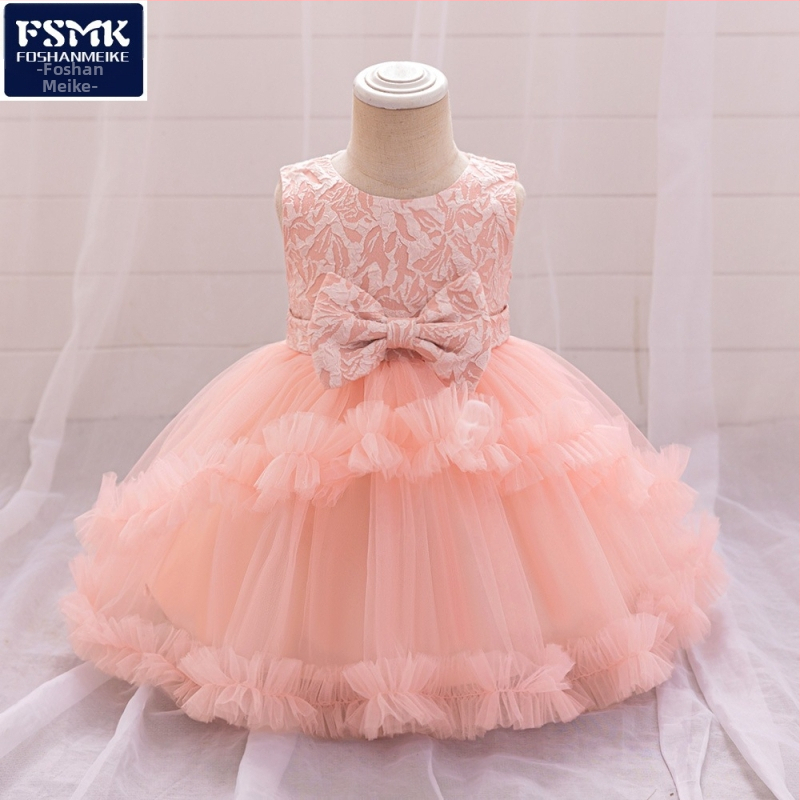 Nové cezhraničné detské šaty na predstavenie, čipkované princeznovské šaty na festival, neupravené šaty s gázovou sukňou, šaty pre jednoročné deti, šaty na predstavenie