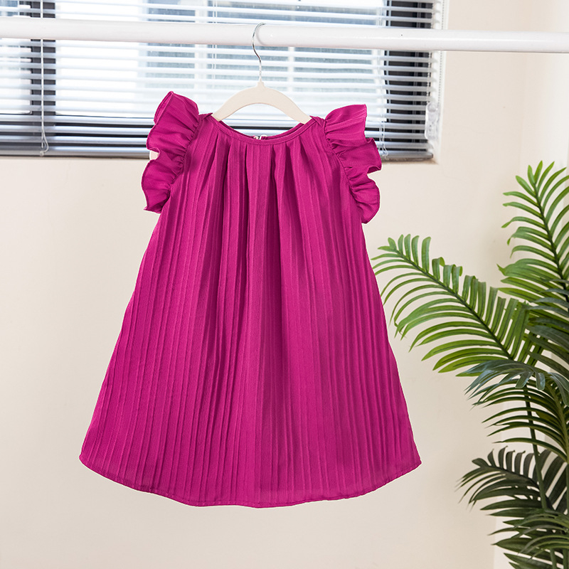 Rochie de vară nouă în stil coreean pentru fete, clasa A, din bumbac, îmbrăcăminte pentru bebeluși, fete, drăguț, cu mânecă zburătoare, din bumbac pur, prințesă, rochie de vară