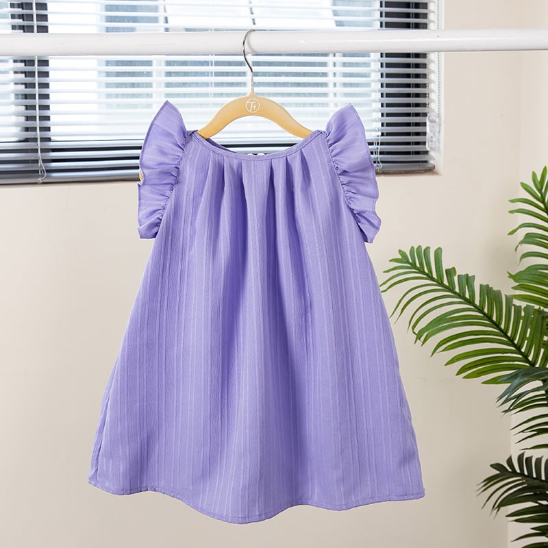 Rochie de vară nouă în stil coreean pentru fete, clasa A, din bumbac, îmbrăcăminte pentru bebeluși, fete, drăguț, cu mânecă zburătoare, din bumbac pur, prințesă, rochie de vară