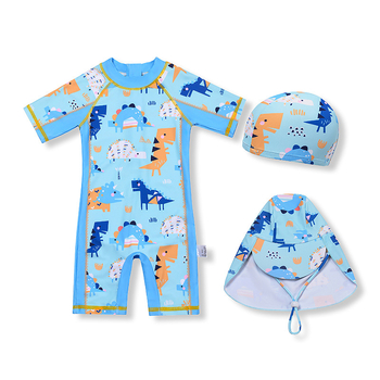 Uus laste ujumistrikoo poistele, multifilmi dinosauruse mustriga, piiriülene, väikese ja keskmise suurusega laste lühikeste varrukatega ujumistrikoo, poistele mõeldud ühes tükis ujumistrikoo