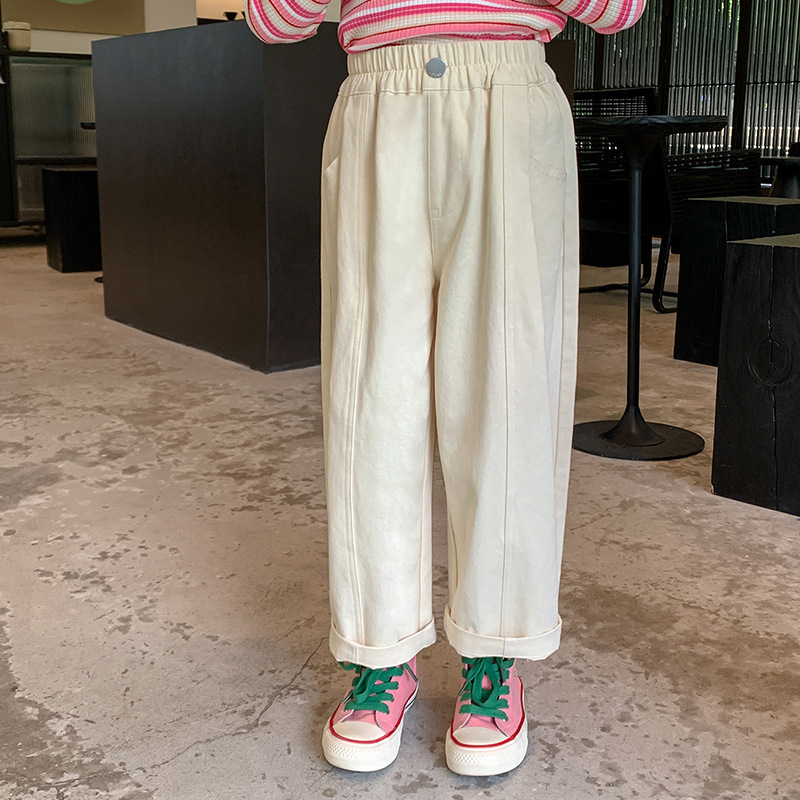 Nohavice Tutu Little Elephant Girls Nohavice jeseň a zima 2024 Nové zamatové dlhé rovné nohavice Detské široké nohavice Ležérne nohavice Jar a jeseň