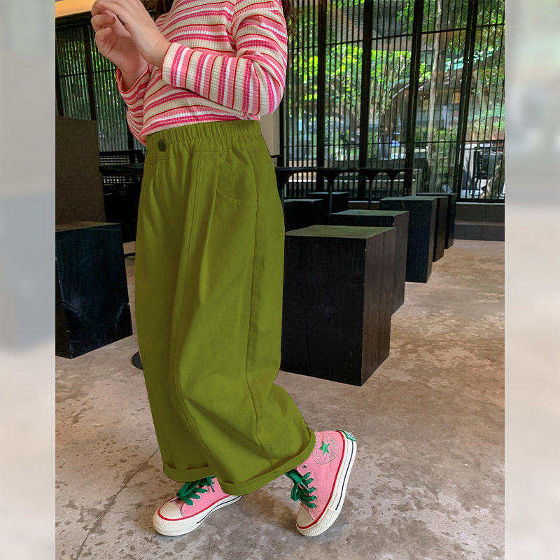 Nohavice Tutu Little Elephant Girls Nohavice jeseň a zima 2024 Nové zamatové dlhé rovné nohavice Detské široké nohavice Ležérne nohavice Jar a jeseň