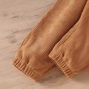 Παιδικό παντελόνι από κοτλέ, παιδικό μονόχρωμο παντελόνι φόρμας σε στυλ preppy, παιδικό μακρύ παντελόνι με δέσιμο στον αστράγαλο, φρέσκο απλό παντελόνι