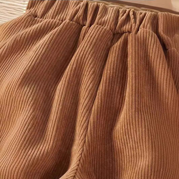 Παιδικό παντελόνι από κοτλέ, παιδικό μονόχρωμο παντελόνι φόρμας σε στυλ preppy, παιδικό μακρύ παντελόνι με δέσιμο στον αστράγαλο, φρέσκο απλό παντελόνι