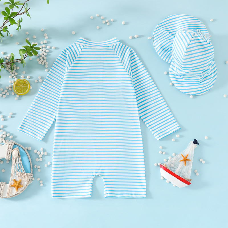 Pārrobežu ārējās tirdzniecības zīdaiņu ātri žūstošs peldkostīma kombinezons-cepure, divdaļīgs komplekts