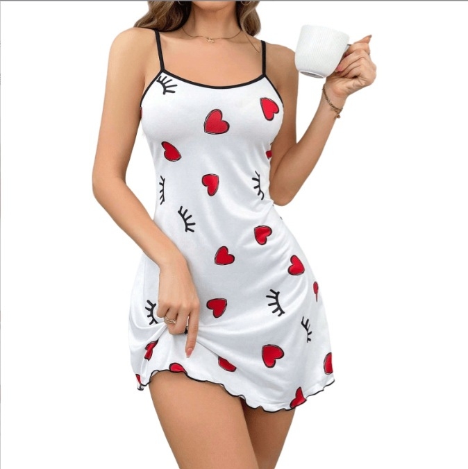 Amazon 2025 Prekogranična spavaćica u obliku srca, ženska kućna ležerna seksi modna vanjska odjeća za vanjsku trgovinu