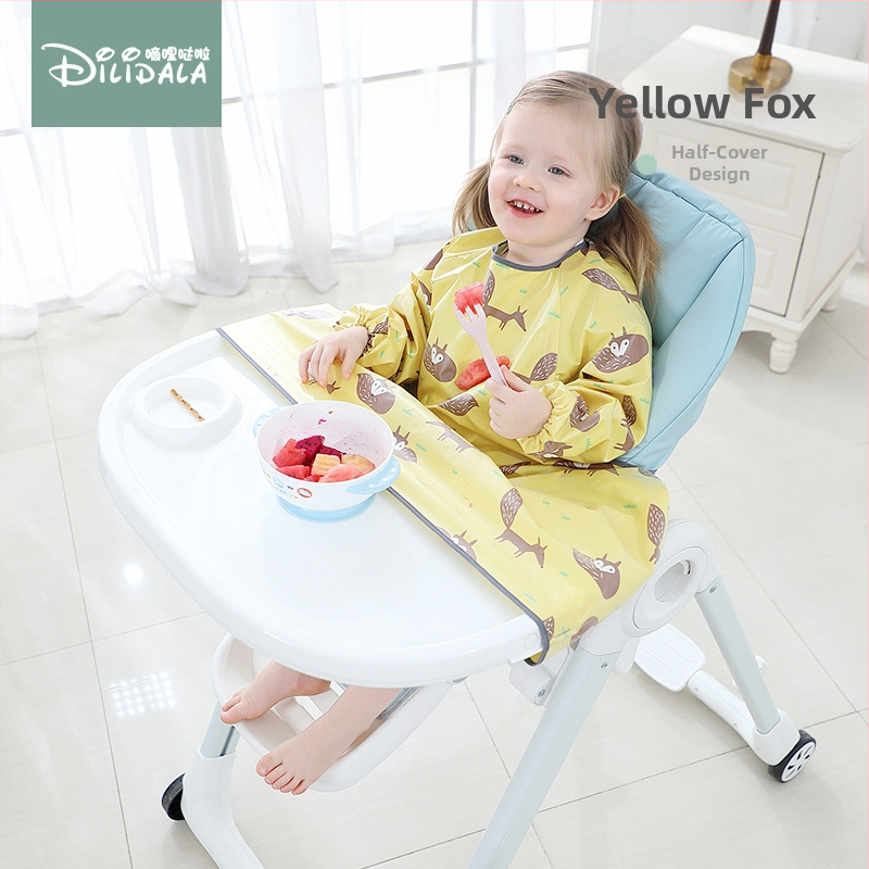 Blw Eating Artifact Baby Anti-Dirty Water All-In-One Bib Pad Трапезен стол Маса Бебешка престилка с дълъг ръкав Независимо хранене