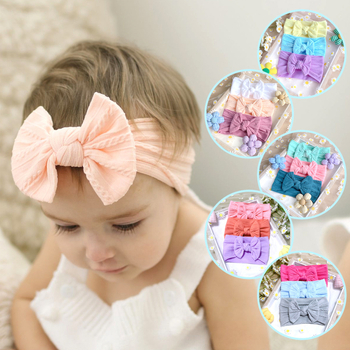 Nauja europietiška ir amerikietiška minkšta susukta nailono kūdikio galvos juosta, vaikiška plačiabrylė kaspino formos elastinė galvos juosta kūdikiams