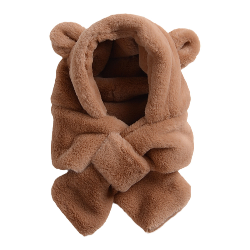 Dječja kapa i šal Jednodijelni set od dva dijela za dječake i djevojčice Slatka zimska plišana kapa za bebe