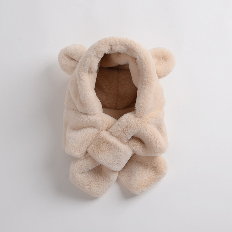 Dječja kapa i šal Jednodijelni set od dva dijela za dječake i djevojčice Slatka zimska plišana kapa za bebe