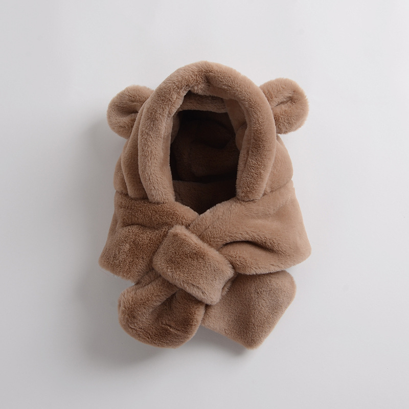 Dječja kapa i šal Jednodijelni set od dva dijela za dječake i djevojčice Slatka zimska plišana kapa za bebe