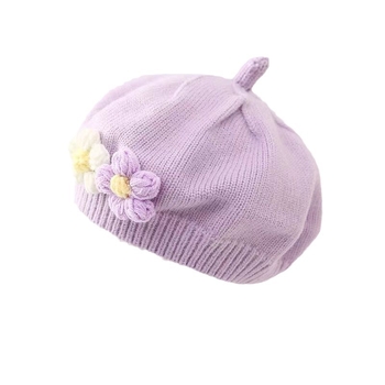 Kislány sapka őszi és téli baba kötött barett aranyos kis viráglány festő sapka gyermek gyapjú sapka divatos