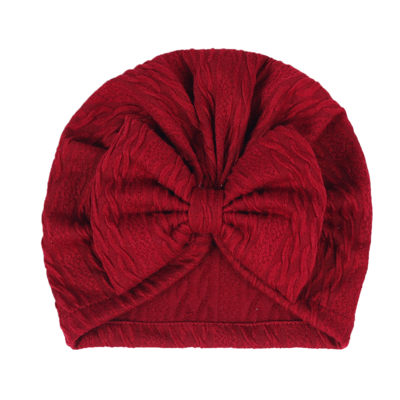 Határokon átnyúló európai és amerikai újszülött egyszínű pulóver sapka gyerekeknek masni indiai sapka újszülött vízfodrozódás gumiabroncs sapka