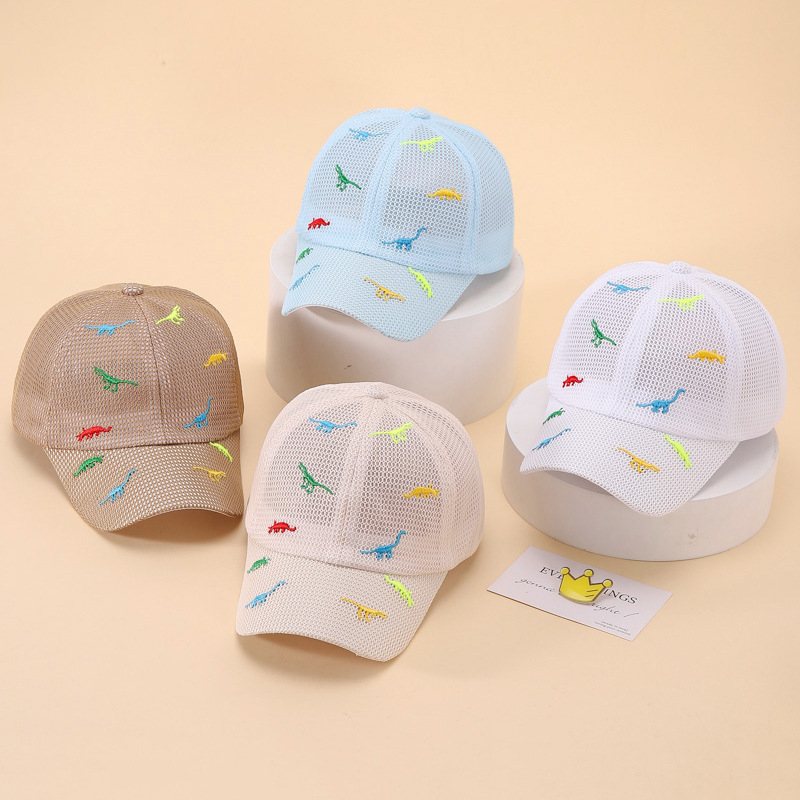 Ljetna nova mrežasta dječja kapa, vezena kapa s dinosaurima, bejzbolska kapa, suncobran, šešir za sunce