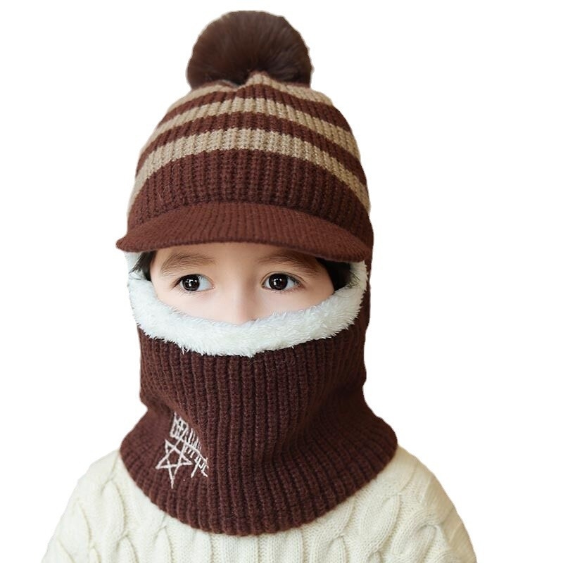 Laste ühes tükis müts poistele ja tüdrukutele villast müts õues külmakindel soe müts fliisvoodriga paksendatud müts