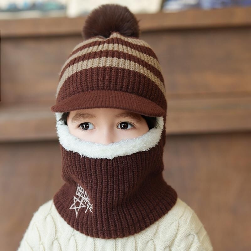 Laste ühes tükis müts poistele ja tüdrukutele villast müts õues külmakindel soe müts fliisvoodriga paksendatud müts
