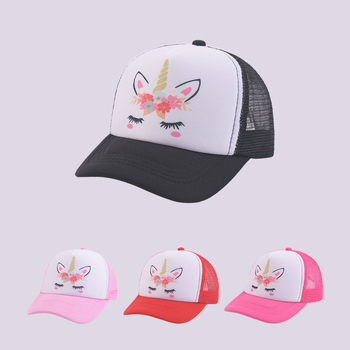 Nova slatka dječja mrežasta kapa s jednorogom za sunčanje, prozračna vanjska kapa za sunce, ljetna kapa za dječake i djevojčice