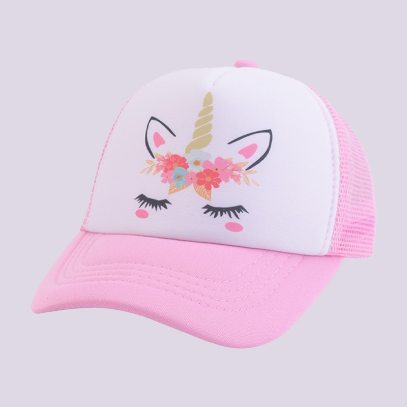 Nova slatka dječja mrežasta kapa s jednorogom za sunčanje, prozračna vanjska kapa za sunce, ljetna kapa za dječake i djevojčice