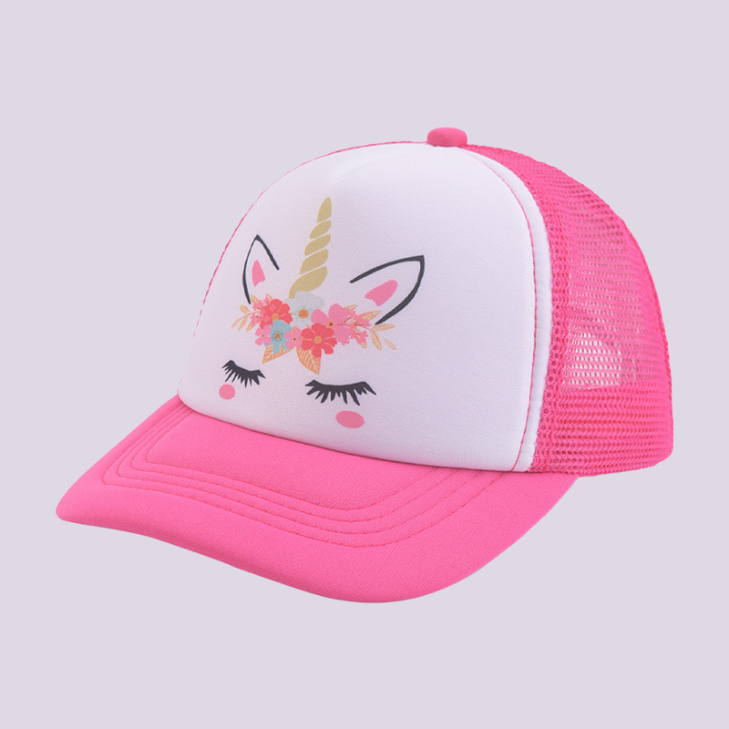 Nova slatka dječja mrežasta kapa s jednorogom za sunčanje, prozračna vanjska kapa za sunce, ljetna kapa za dječake i djevojčice