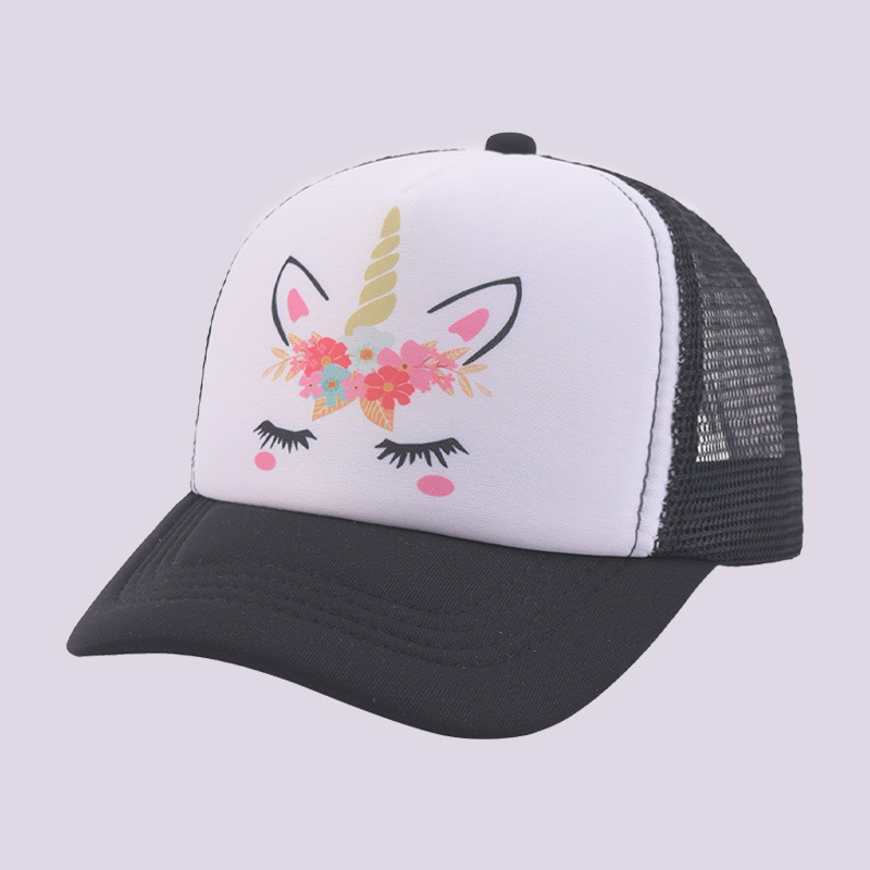 Nova slatka dječja mrežasta kapa s jednorogom za sunčanje, prozračna vanjska kapa za sunce, ljetna kapa za dječake i djevojčice