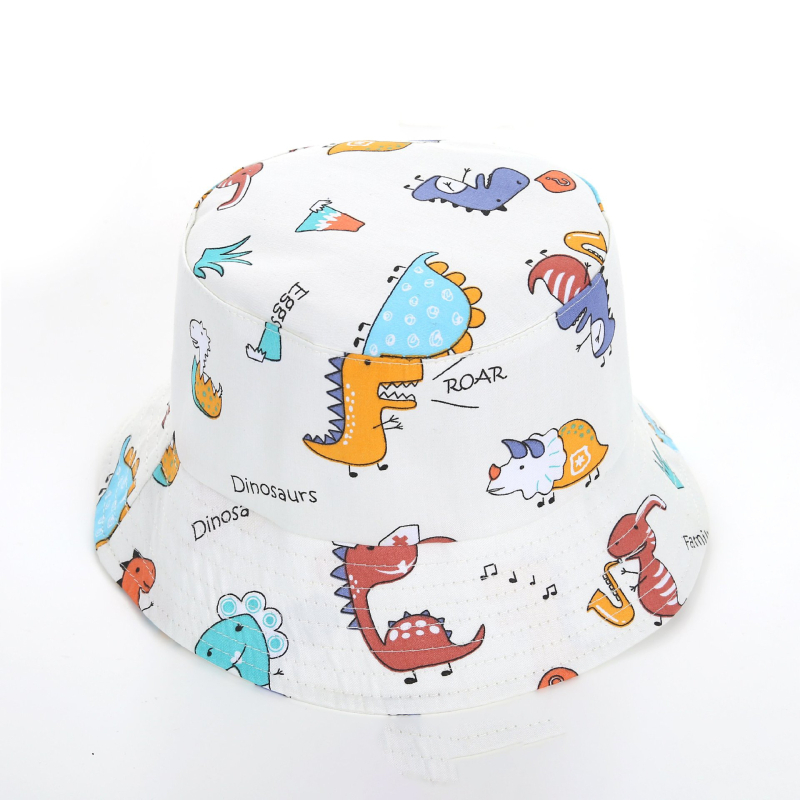 Dječja ribarska kapa za proljeće i jesen, šešir za umivaonik s printom crtanih životinja, za dječake i djevojčice, moderan korejski stil, otporan na vjetar, podesiv na uže.