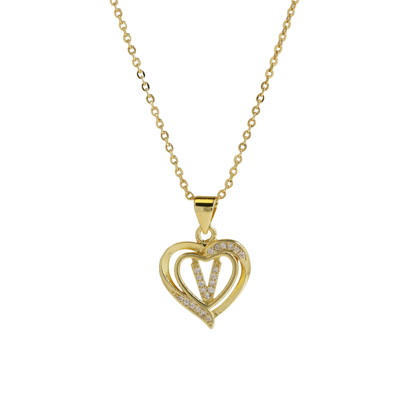 Amazon Explosions 18k messingist süda, südamekujuline 26 inglise tähega ripats, valentinipäeva kingitus, armastuse kaelakee