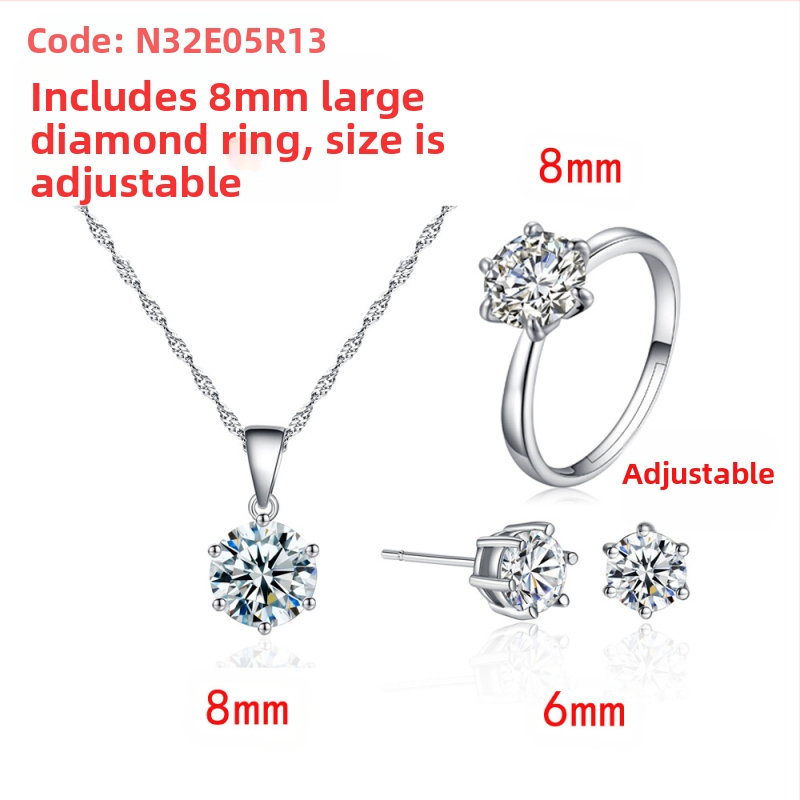 2023. aasta nišikujundusega kuue küünisega tsirkoonist kõrvarõngad, kaelakee naistele, lihtne mood, kõrge sensatsiooniga kõrvarõngad, ehete hulgimüük