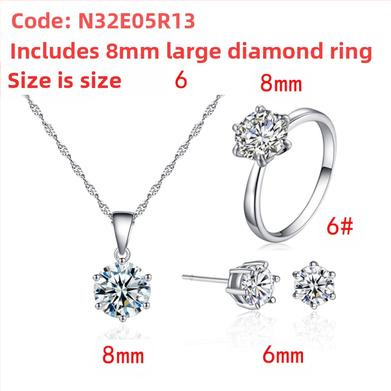 2023. aasta nišikujundusega kuue küünisega tsirkoonist kõrvarõngad, kaelakee naistele, lihtne mood, kõrge sensatsiooniga kõrvarõngad, ehete hulgimüük