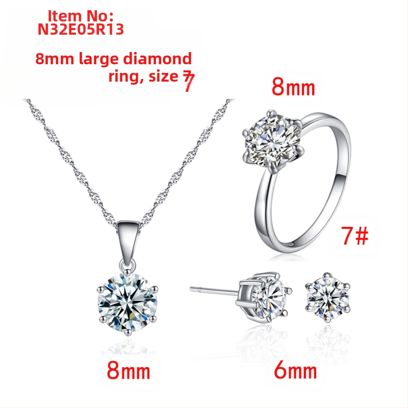 2023. aasta nišikujundusega kuue küünisega tsirkoonist kõrvarõngad, kaelakee naistele, lihtne mood, kõrge sensatsiooniga kõrvarõngad, ehete hulgimüük