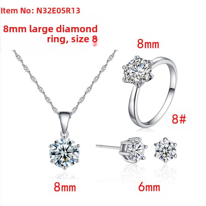 2023. aasta nišikujundusega kuue küünisega tsirkoonist kõrvarõngad, kaelakee naistele, lihtne mood, kõrge sensatsiooniga kõrvarõngad, ehete hulgimüük